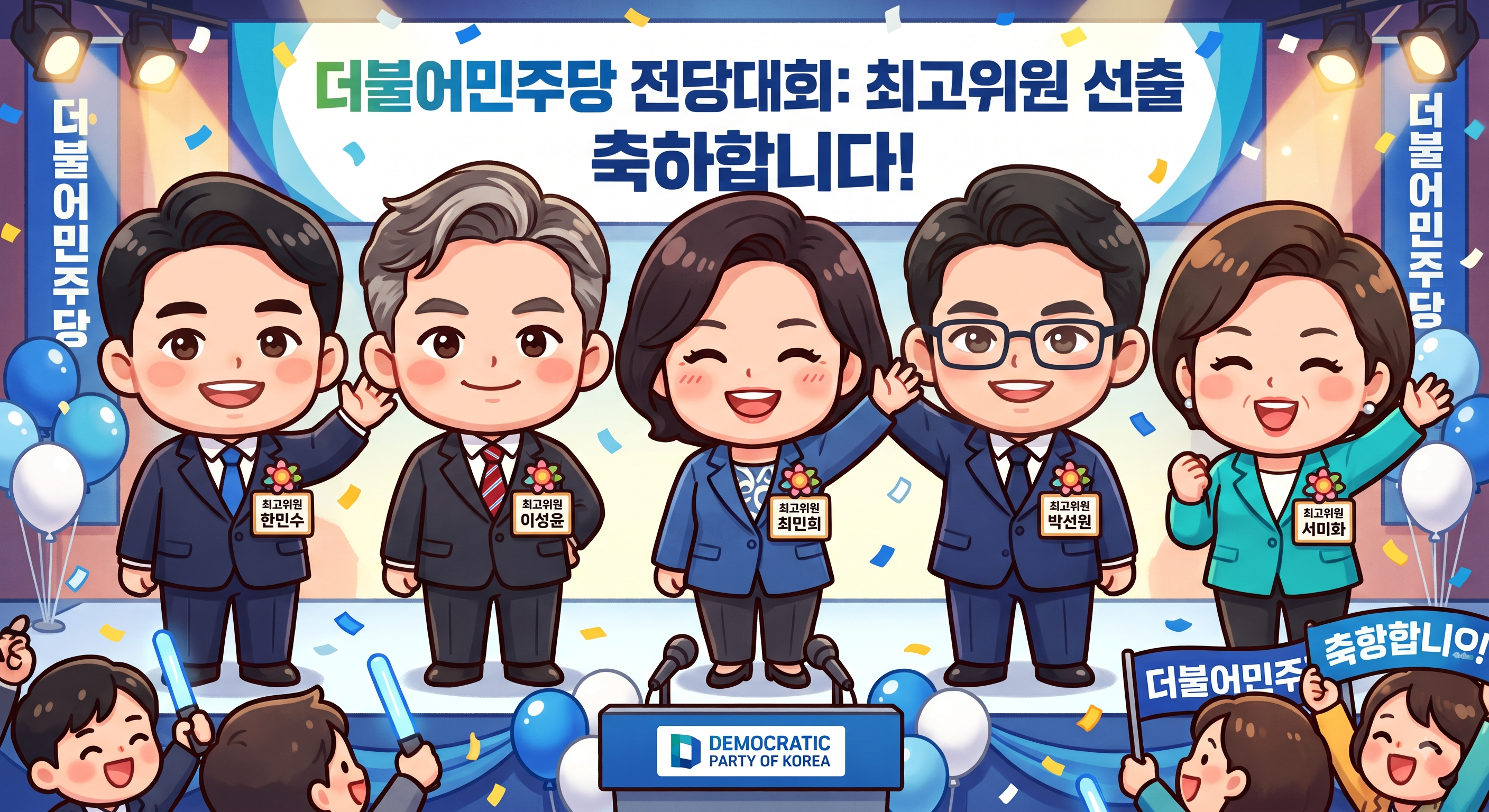 민주당 전당대회 결과 대표 이미지 AI 생성