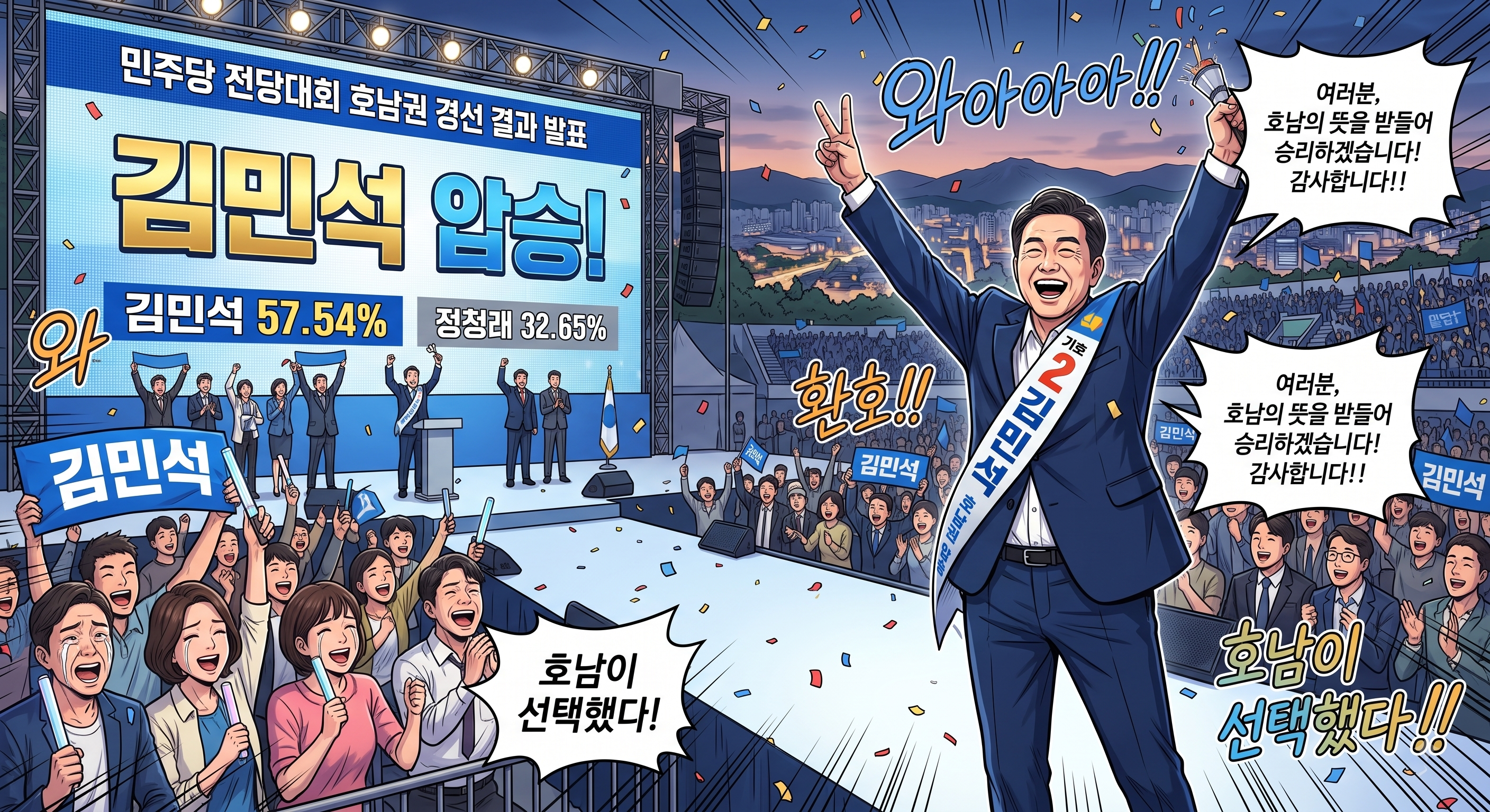 호남권 전당대회 최종 투표 결과 그래픽